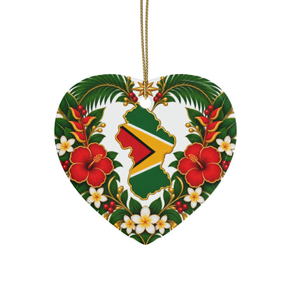 Guyana Ceramic Christmas Ornament – 5 Shapes & Multipacks
