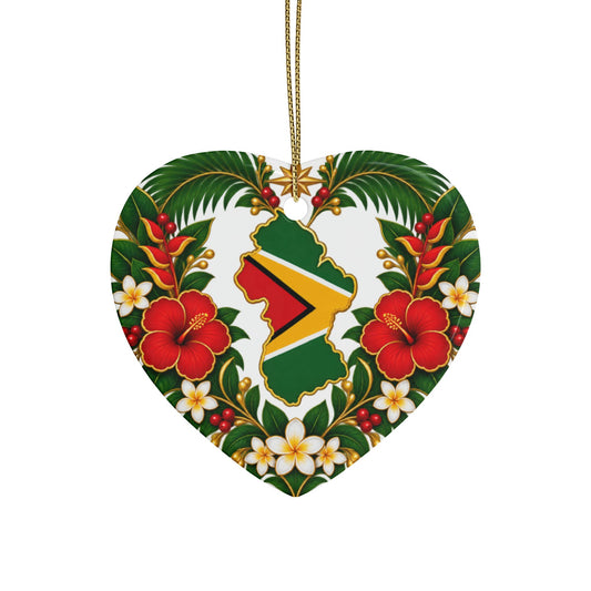 Guyana Ceramic Christmas Ornament – 5 Shapes & Multipacks