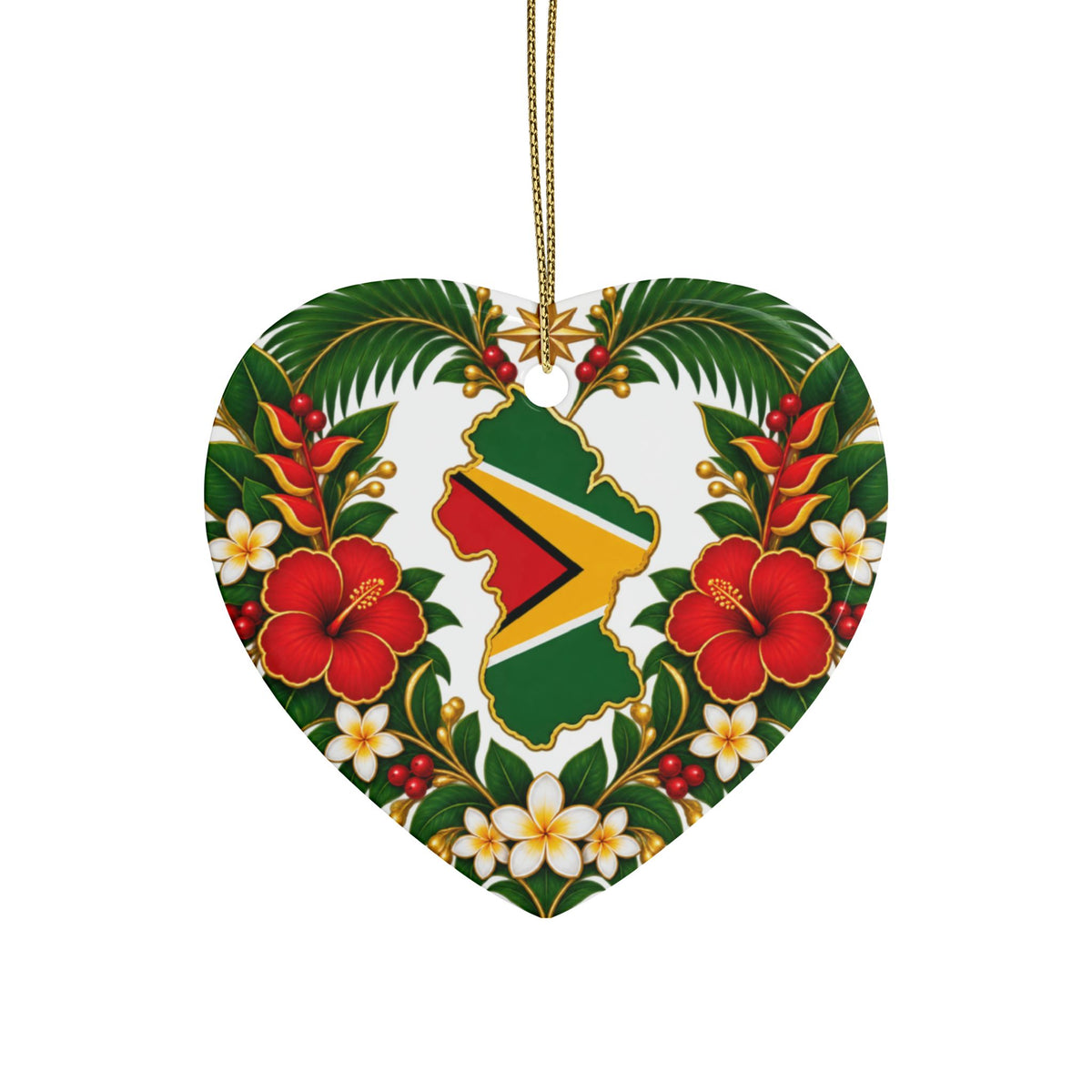 Guyana Ceramic Christmas Ornament – 5 Shapes & Multipacks