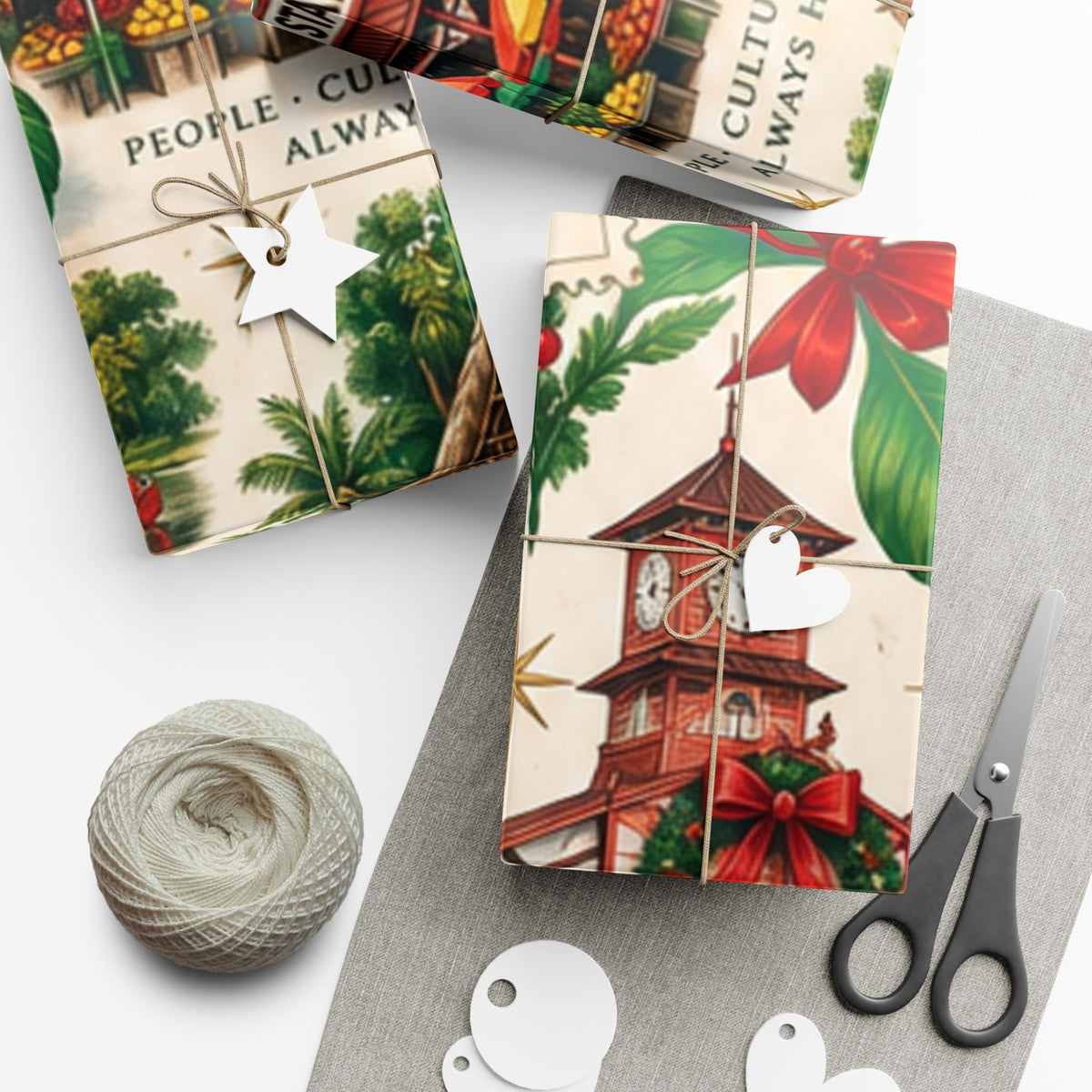 Guyanese Christmas Back Home tropical wrapping paper – product image 22