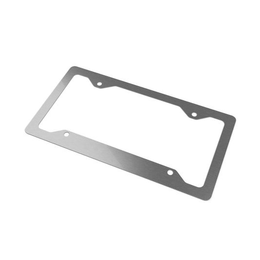Guyanese jaguar license plate frame with glossy aluminum finish