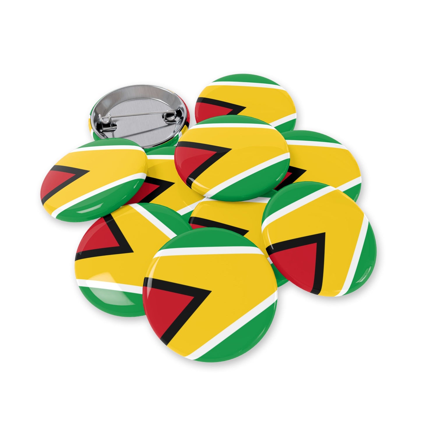 Guyana Flag Round Pin — Patriotic Lapel Button