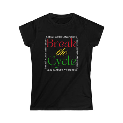 Break The Cycle Guyanese Swag Sexual Abuse Awareness Women's Softstyle Tee