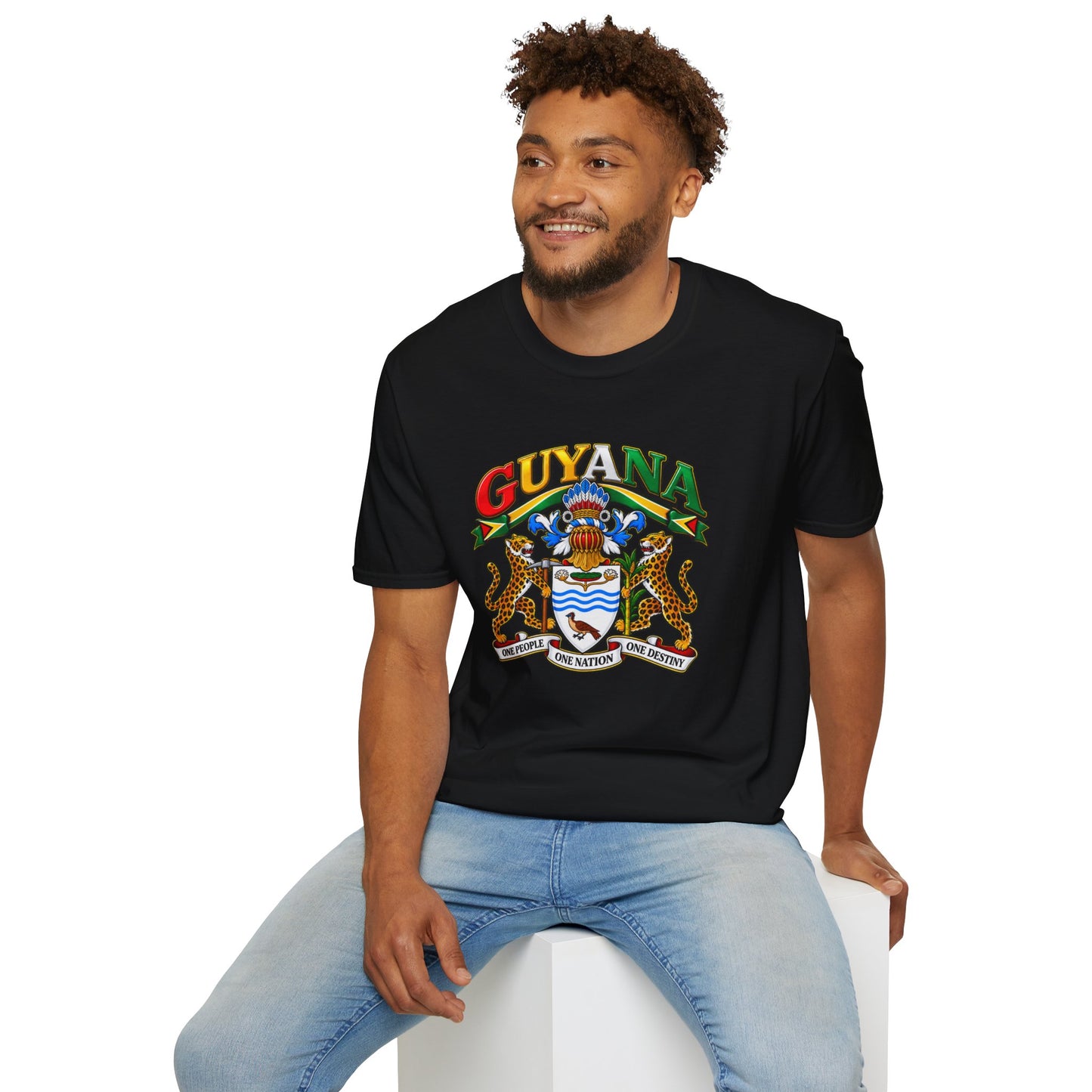 Guyana Coat of Arms T-Shirt — National Flag Colors Tee