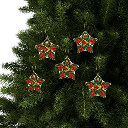 Guyana Ceramic Christmas Ornament – 5 Shapes & Multipacks