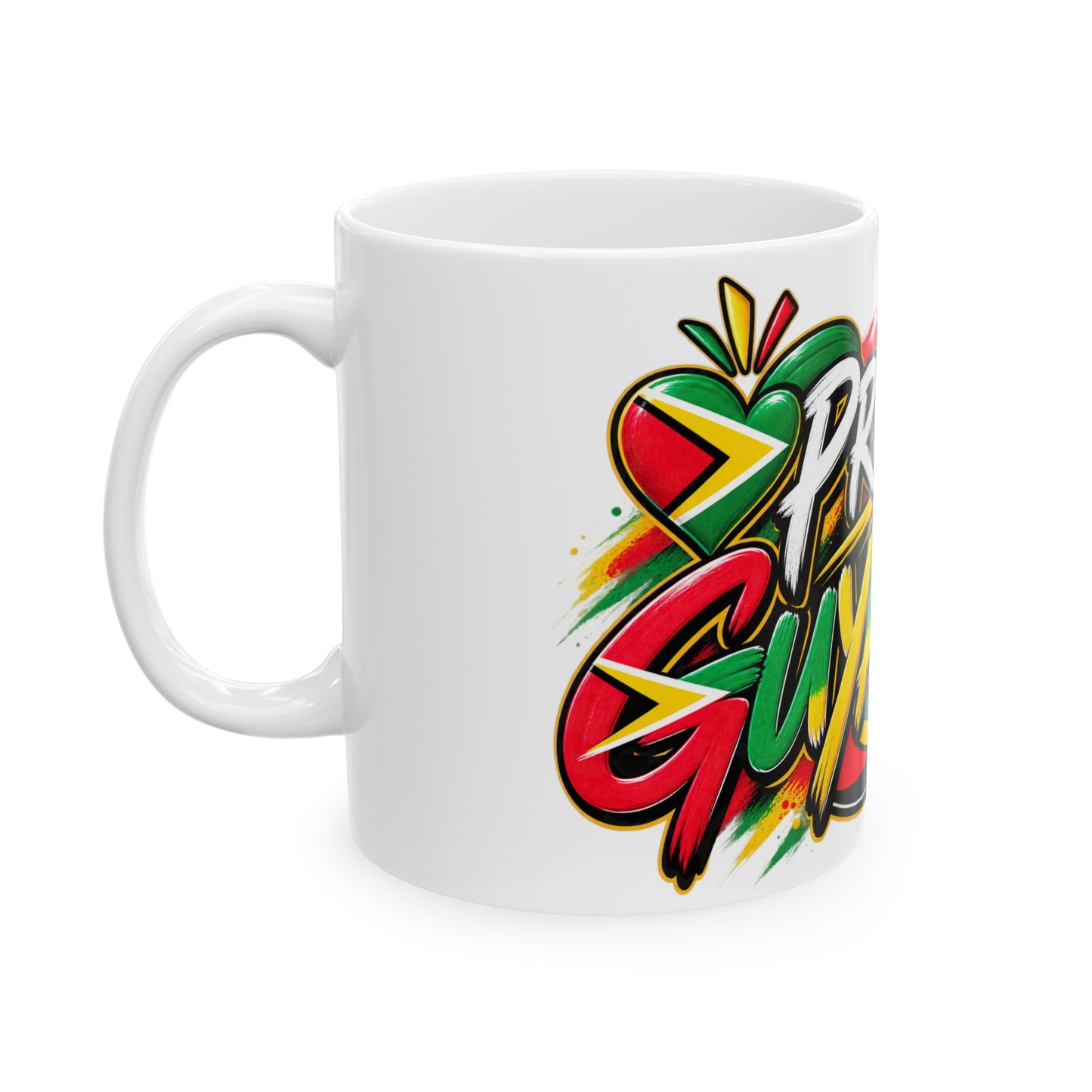 Proud Guyanese Ceramic Mug (11oz, 15oz) – Reggae-Inspired Flag Colors