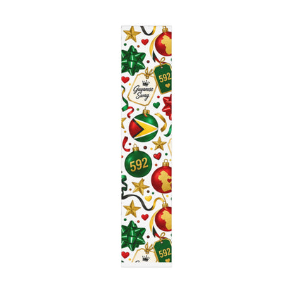 Guyanese Christmas gift wrap in red green and gold