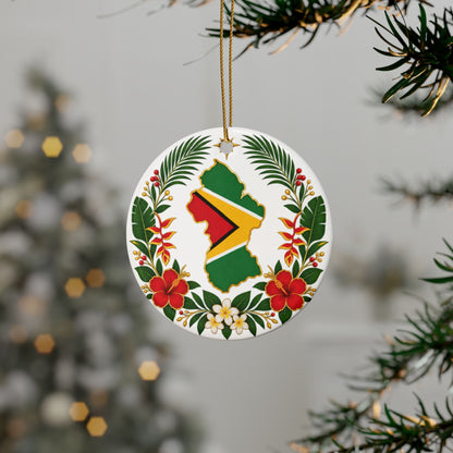 Guyana Ceramic Christmas Ornament – 5 Shapes & Multipacks
