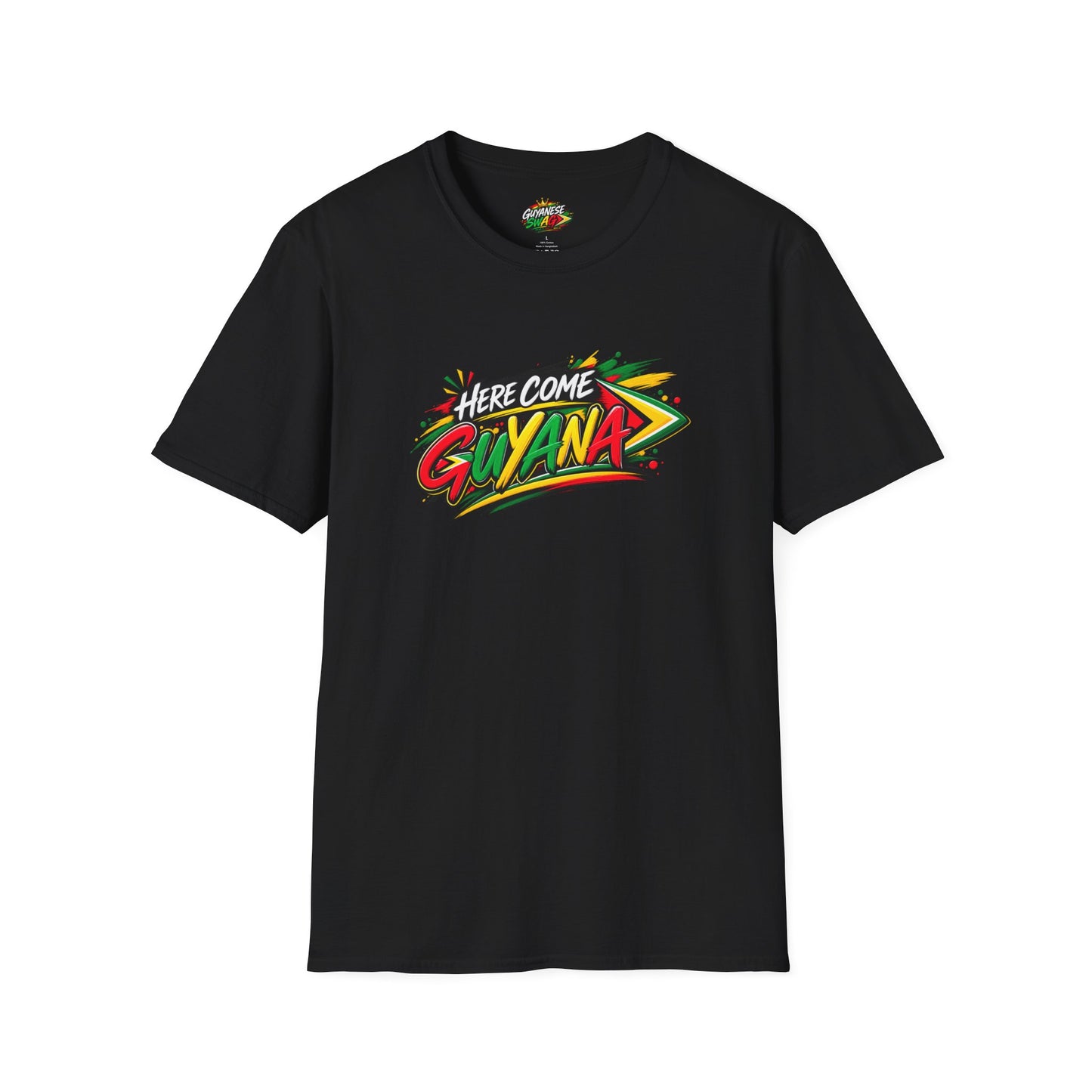 Guyana Pride T-Shirt — "Here Come Guyana" Colorful Island Graphic Tee