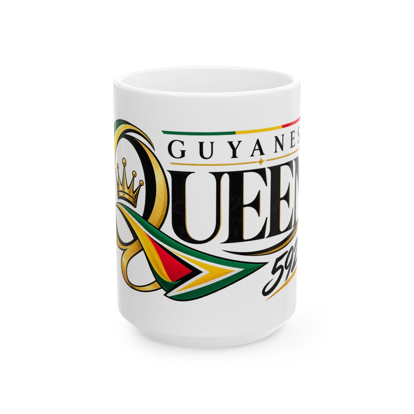 Guyanese Queen Mug — 11oz/15oz Ceramic Coffee Cup with Guyana Flag Design