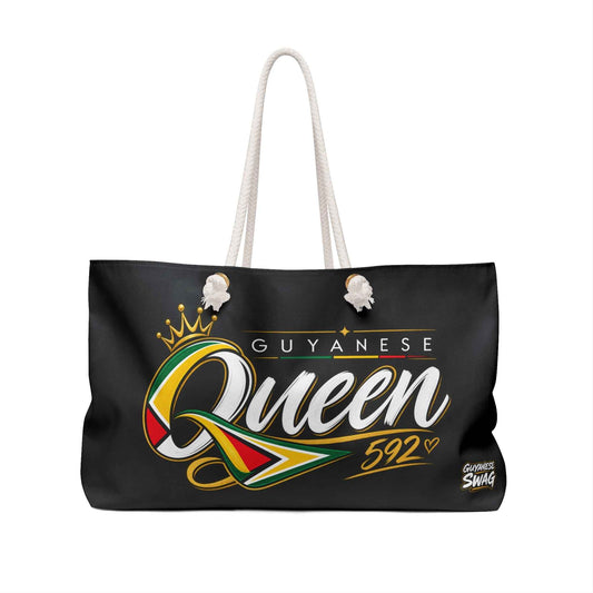 Guyanese Queen Weekender Bag – 592 Travel Tote with Crown & Flag Design