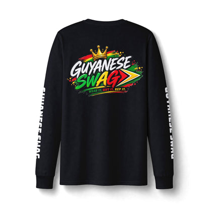 Guyana Arapaima Fishing Long Sleeve Tee — "Guyanese Swag" Graphic