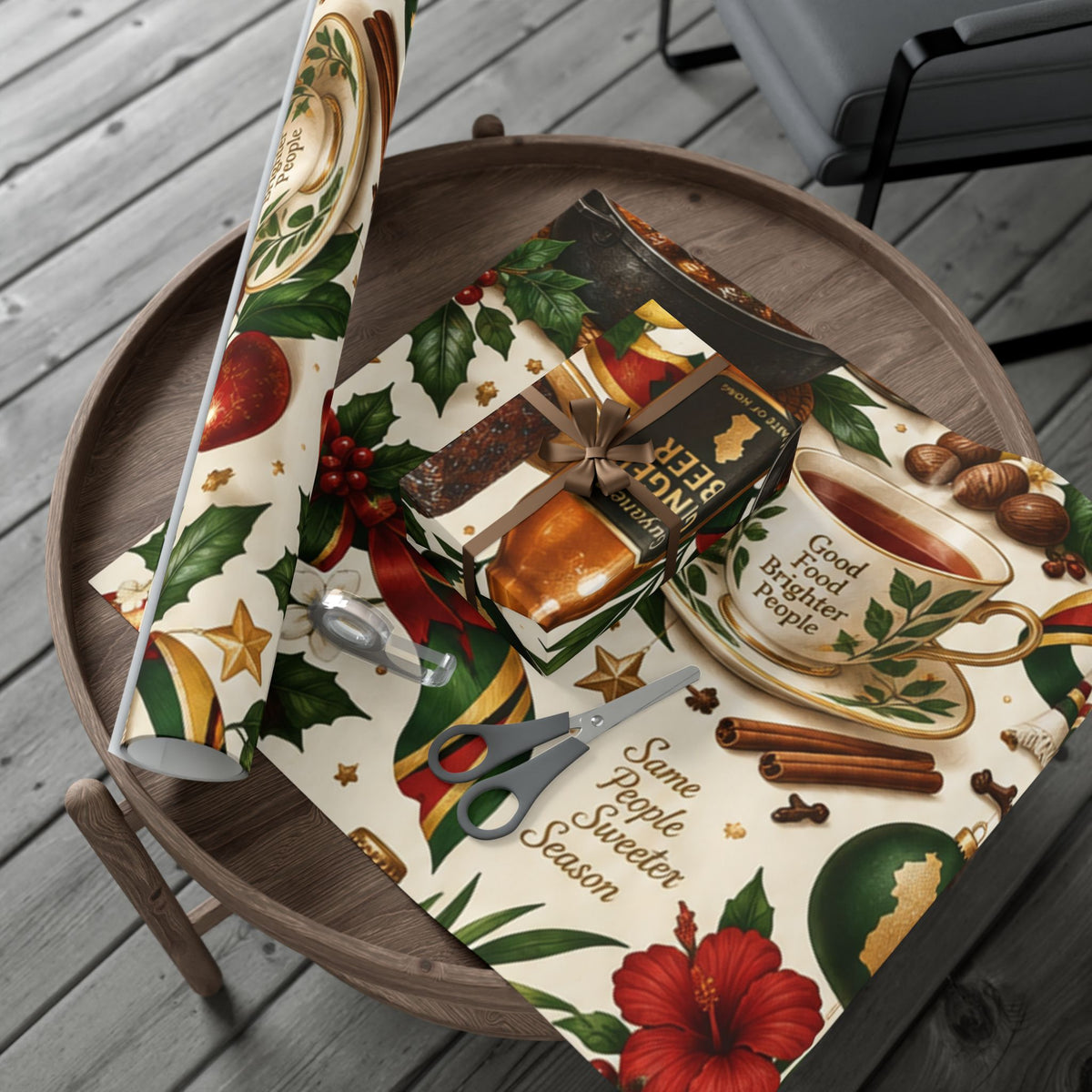 Guyanese Christmas baking and ginger beer wrapping paper – product image 14