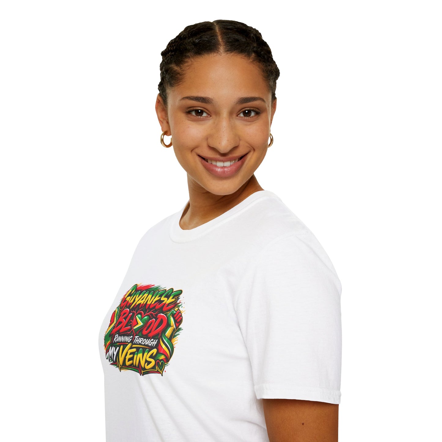 Guyanese Blood T-Shirt — "Running Through My Veins" Patriotic Pride Tee