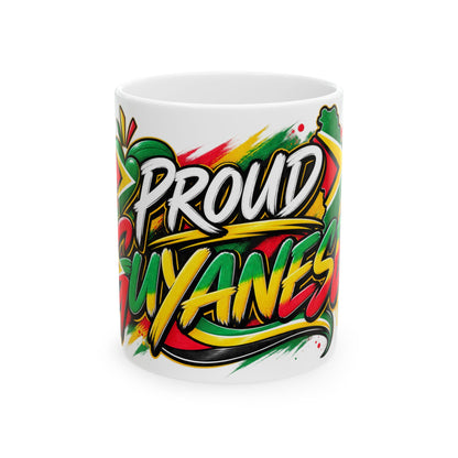 Proud Guyanese Ceramic Mug (11oz, 15oz) – Reggae-Inspired Flag Colors