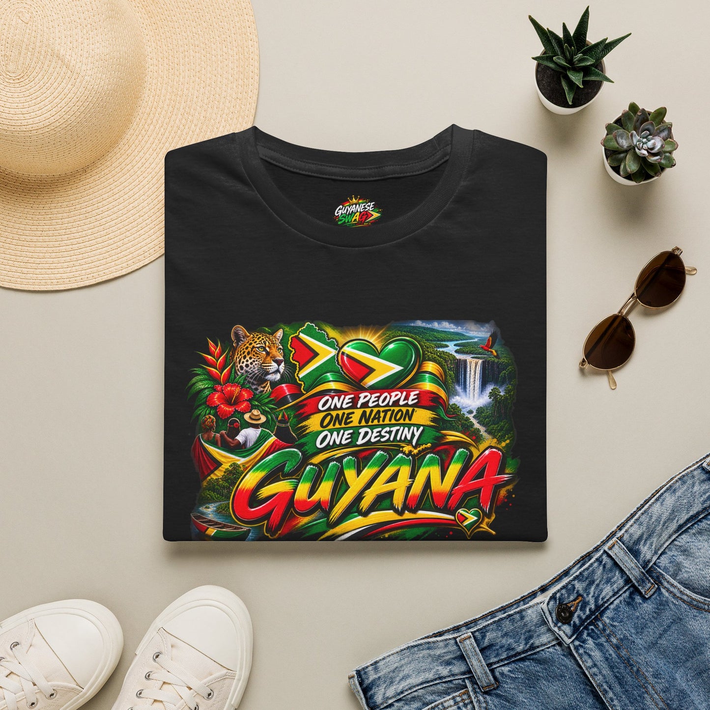 Guyana Pride T-Shirt — "One People One Nation One Destiny" Graphic Tee