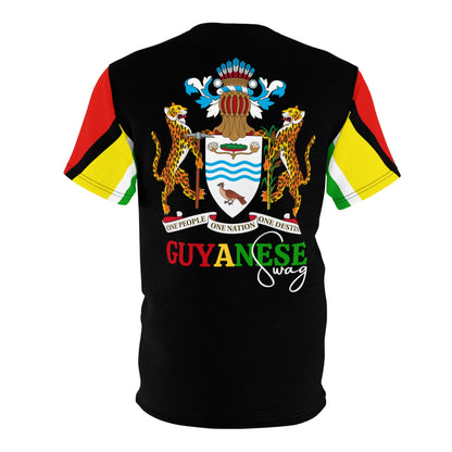 Protector Black Short Sleeve Men Guyana Flag T-Shirt.