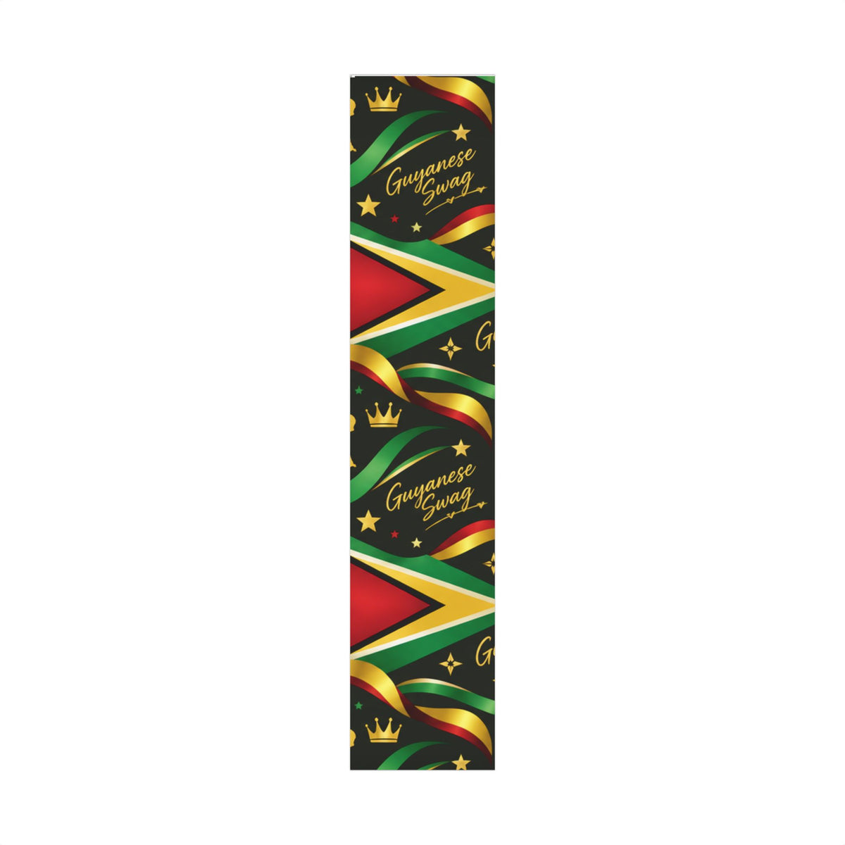 Guyanese flag gift wrap in red green gold and black