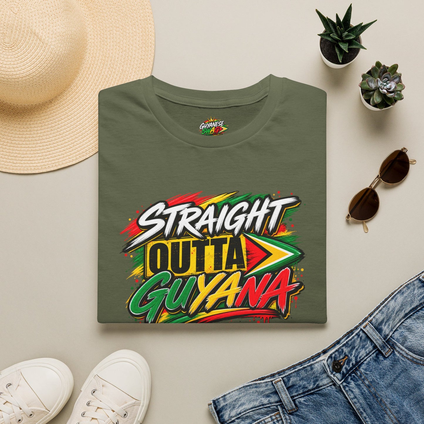 Straight Outta Guyana T-Shirt — Vibrant Guyanese Pride Tee
