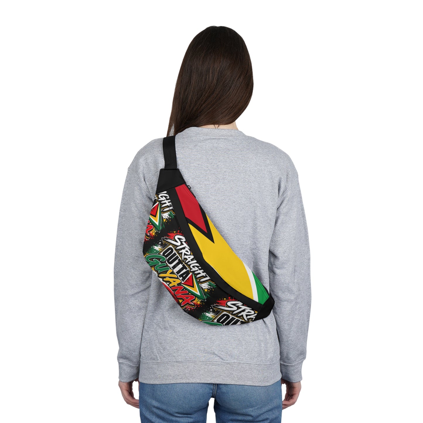 Straight Outta Guyana Fanny Pack — Guyanese Flag Waist Bag