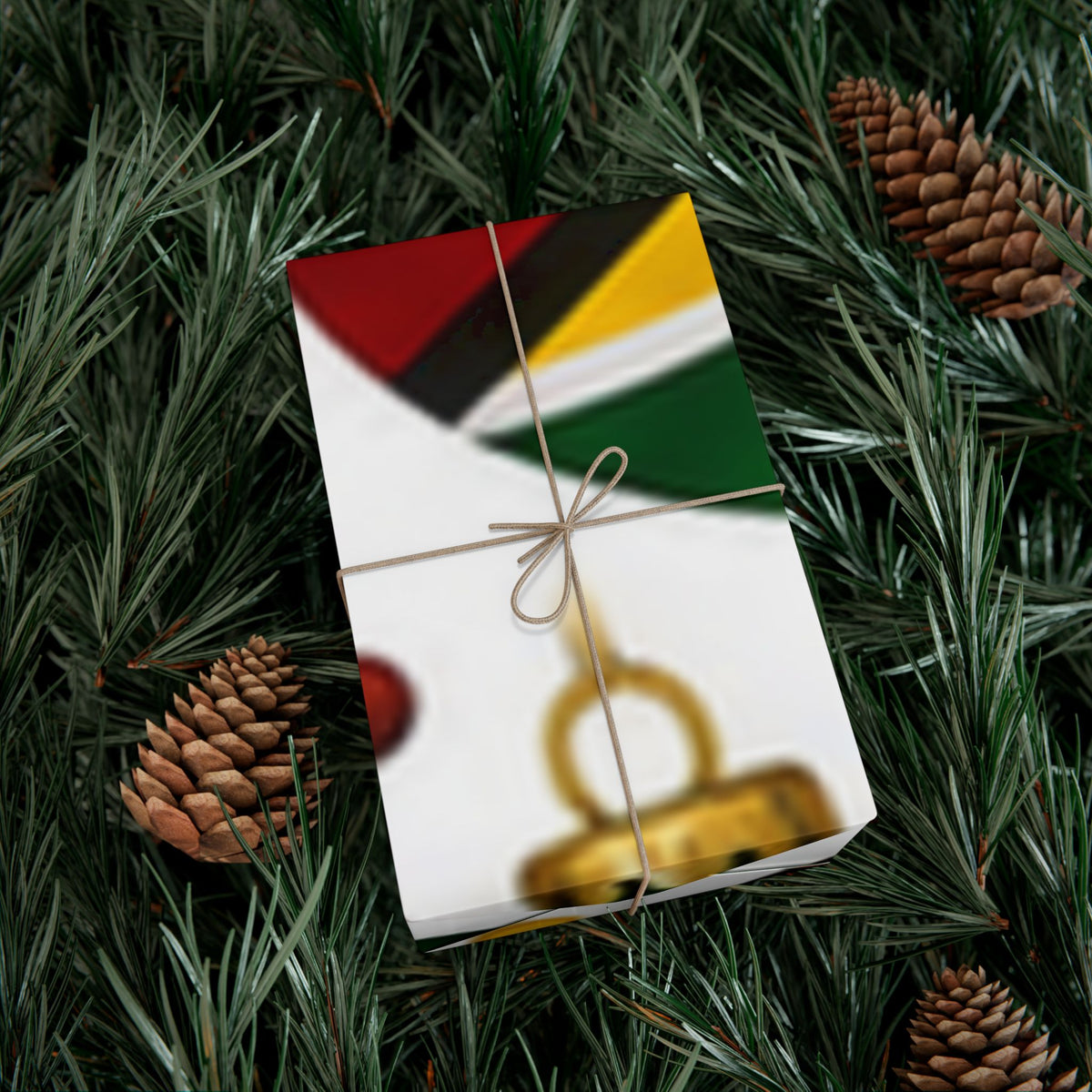 Festive Guyana wrapping paper roll product view