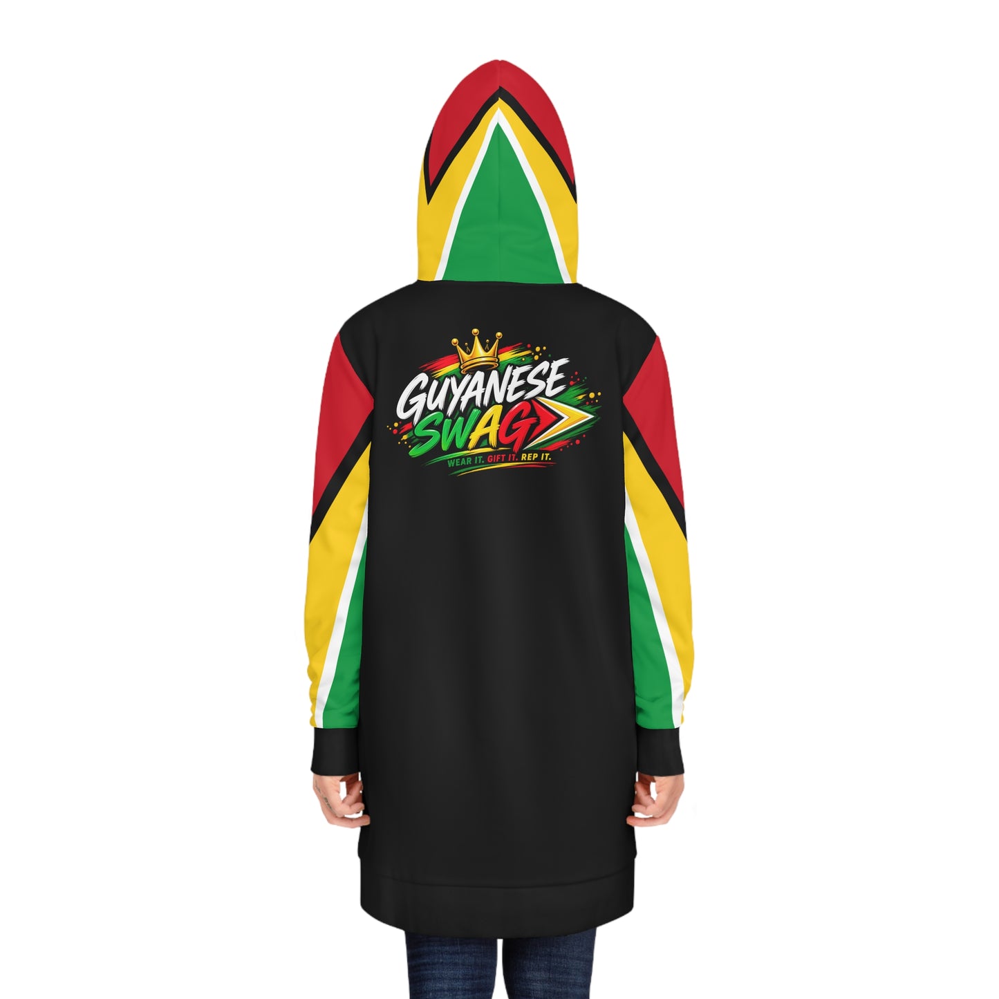 Guyanese Swag Hoodie Dress — Women's Flag-Inspired Hooded Dress