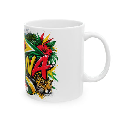 Guyana Waterfall Graphic Mug – Colorful Guyana Pride Coffee Cup (11oz/15oz)