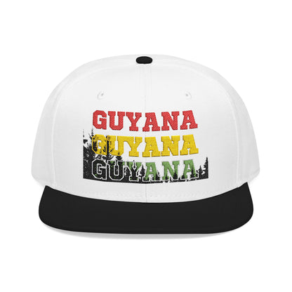 Guyana Retro Snapback Hat — Embroidered Guyanese Pride Cap