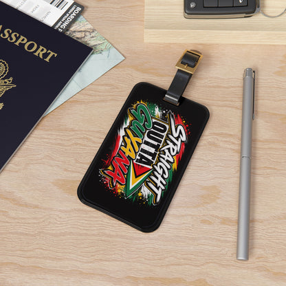 Straight Outta Guyana Luggage Tag — Reggae Flag Travel ID