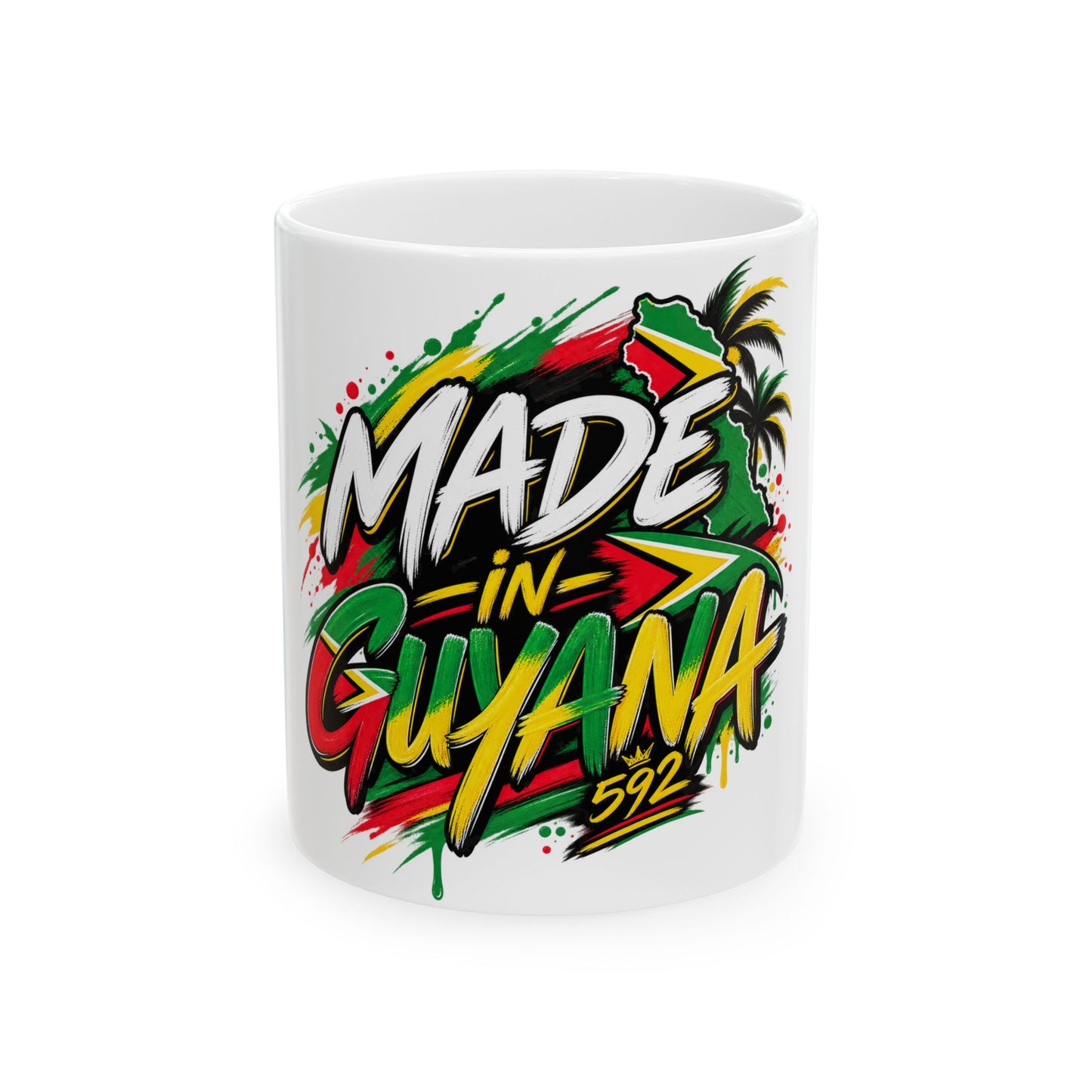 Made in Guyana Ceramic Mug (11oz & 15oz) – Colorful Guyanese Pride Coffee Cup