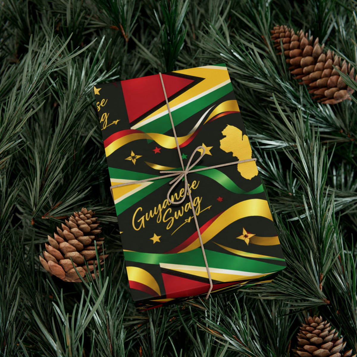 Guyana flag gift wrap roll product view