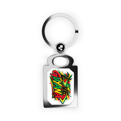 Rasta Vibes Rectangle Photo Keyring – Colorful Reggae Graphic Keychain
