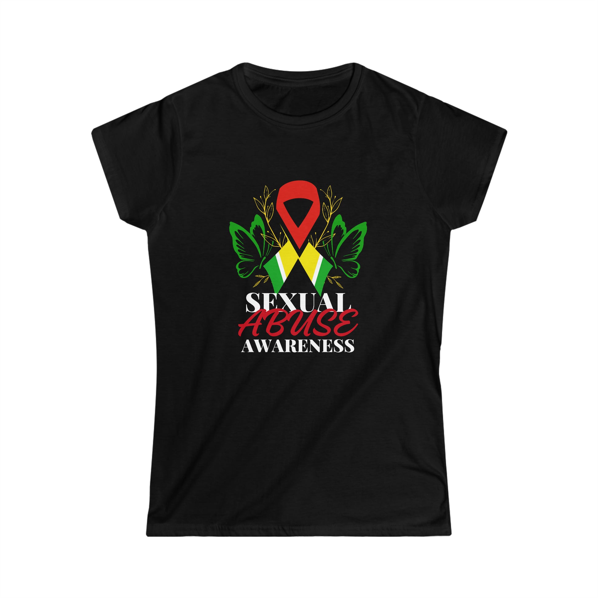 Guyanese Swag Sexual Abuse Awareness Women's Softstyle Tee