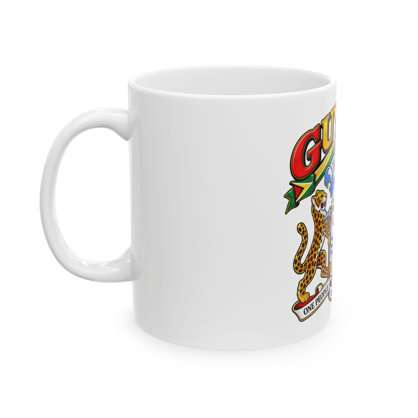 Guyana Coat of Arms Ceramic Mug — Patriotic Guyanese Coffee Cup (11oz & 15oz)