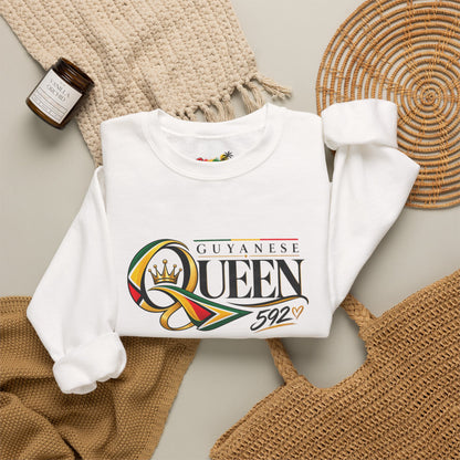Guyanese Queen Crewneck Sweatshirt — Flag Sleeve Pride Pullover