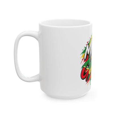 Made in Guyana Ceramic Mug (11oz & 15oz) – Colorful Guyanese Pride Coffee Cup