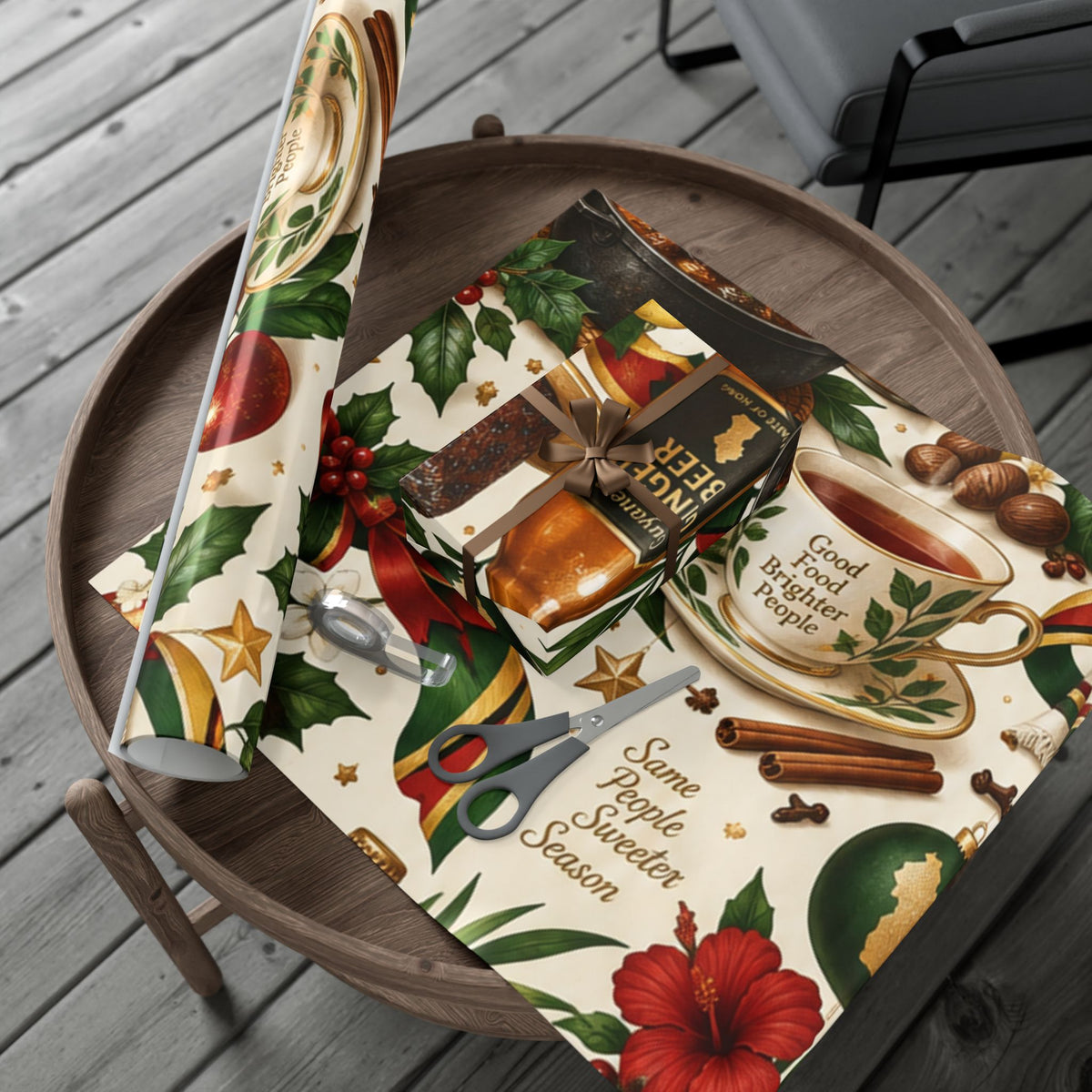 Guyanese Christmas baking and ginger beer wrapping paper – product image 23