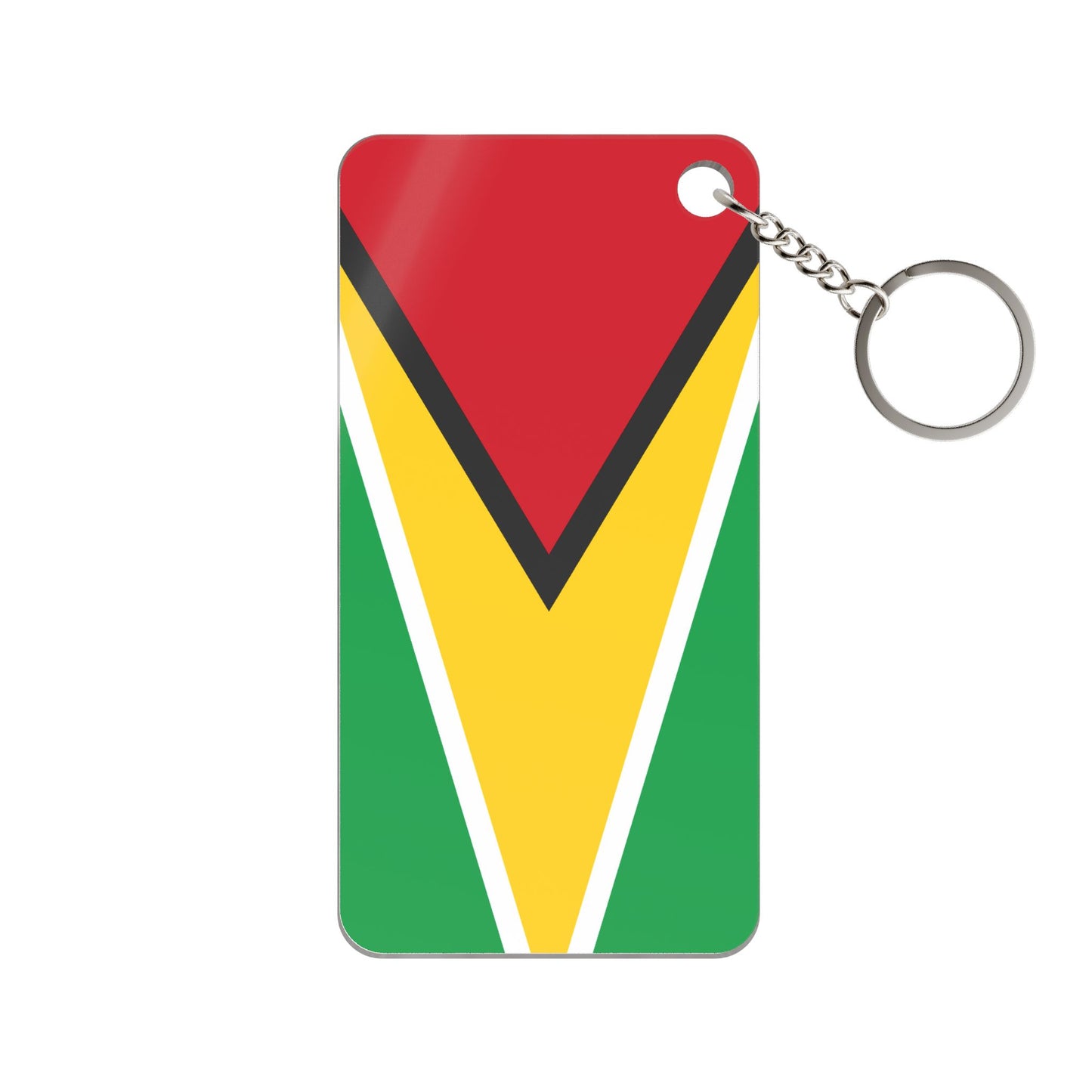 Guyana Flag Keychain Charm — Patriotic Rectangular Keyring