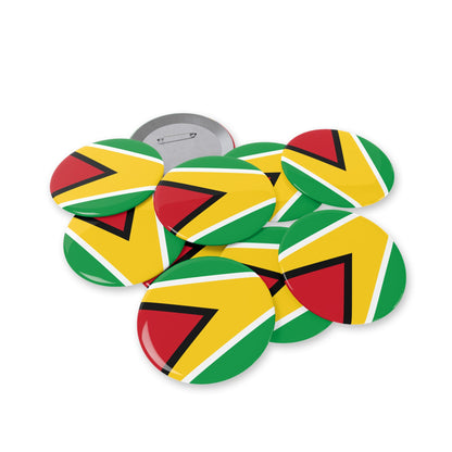Guyana Flag Round Pin — Patriotic Lapel Button
