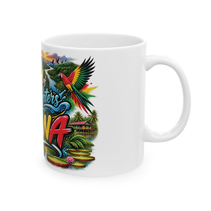 Guyana Ceramic Mug – "The Land of Many Waters" Colorful Souvenir (11oz & 15oz)