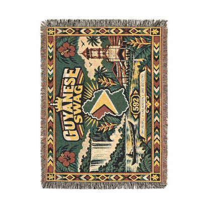 Guyana waterfall woven tapestry blanket home decor