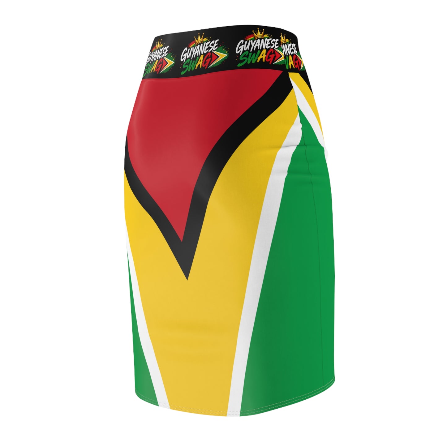 Guyana Flag Pencil Skirt - 'Guyanese Swag' Patriotic AOP Midi