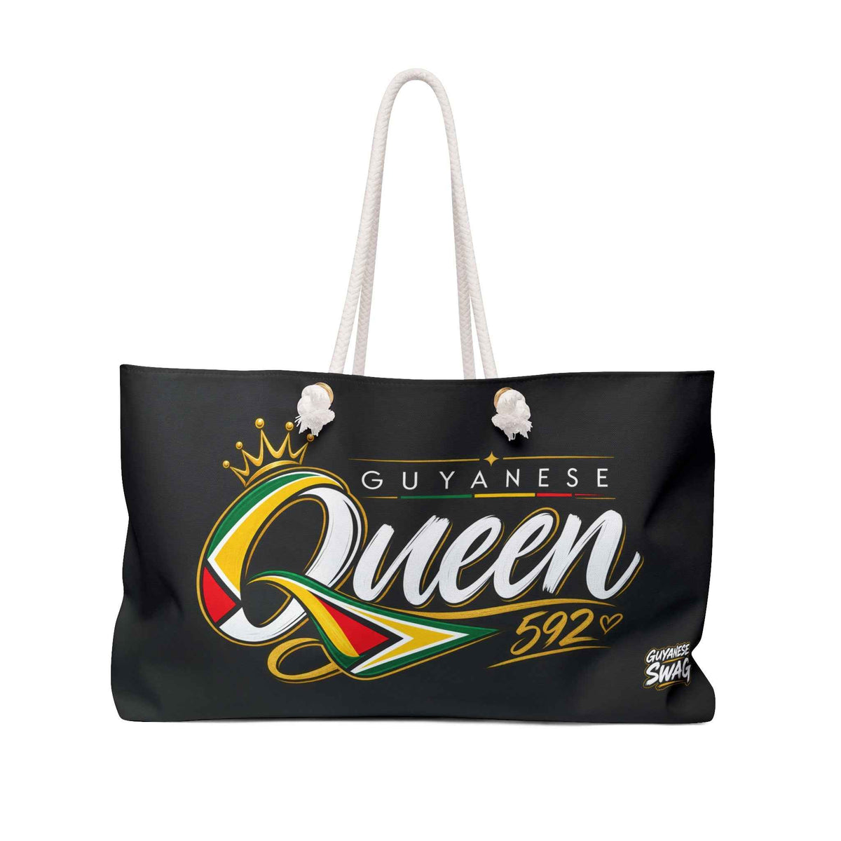 Guyanese Queen Weekender Bag – 592 Travel Tote with Crown & Flag Design