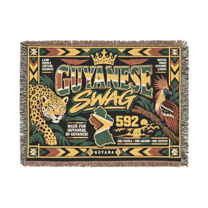 Retro Guyana woven blanket for sofa or wall display