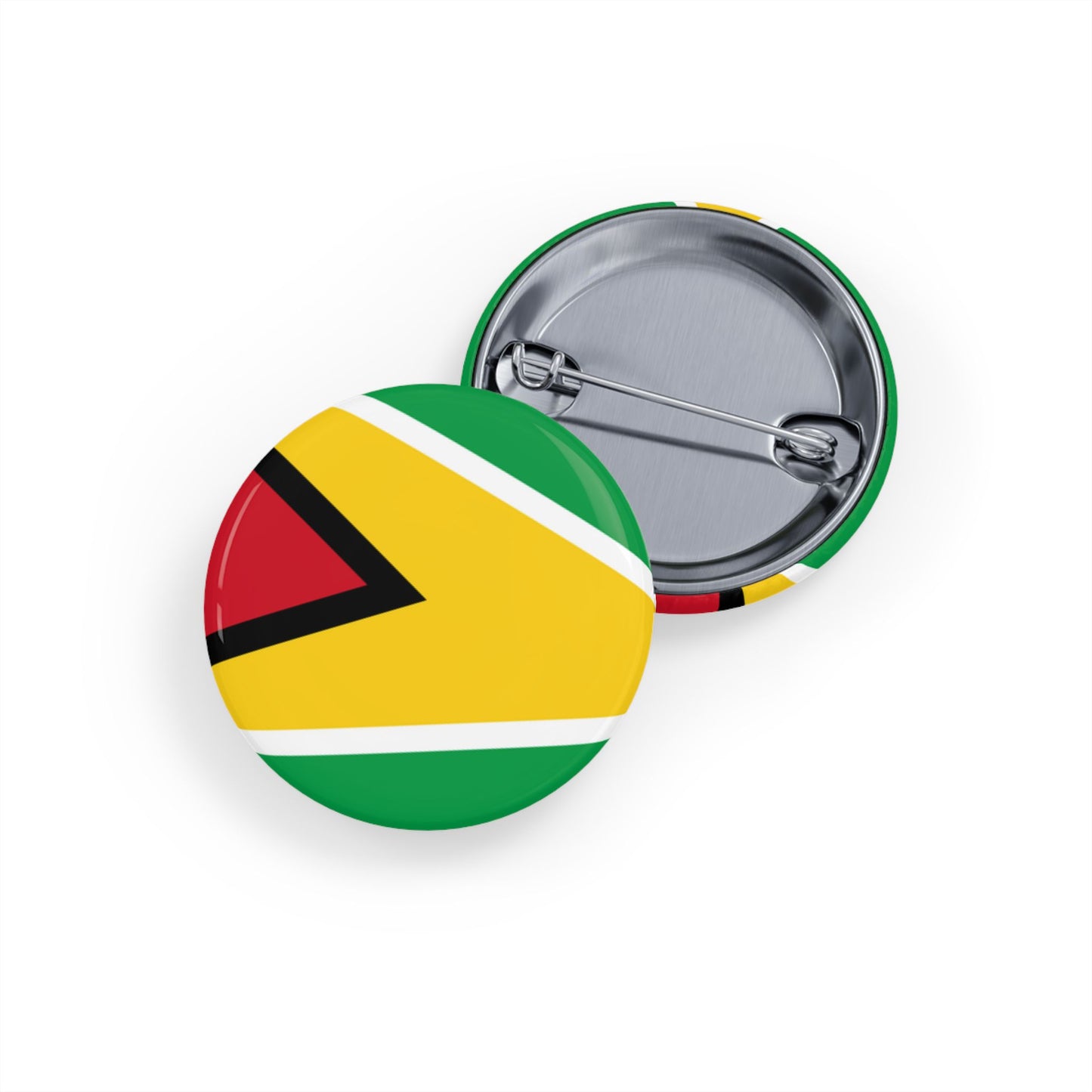 Guyana Flag Round Pin — Patriotic Lapel Button