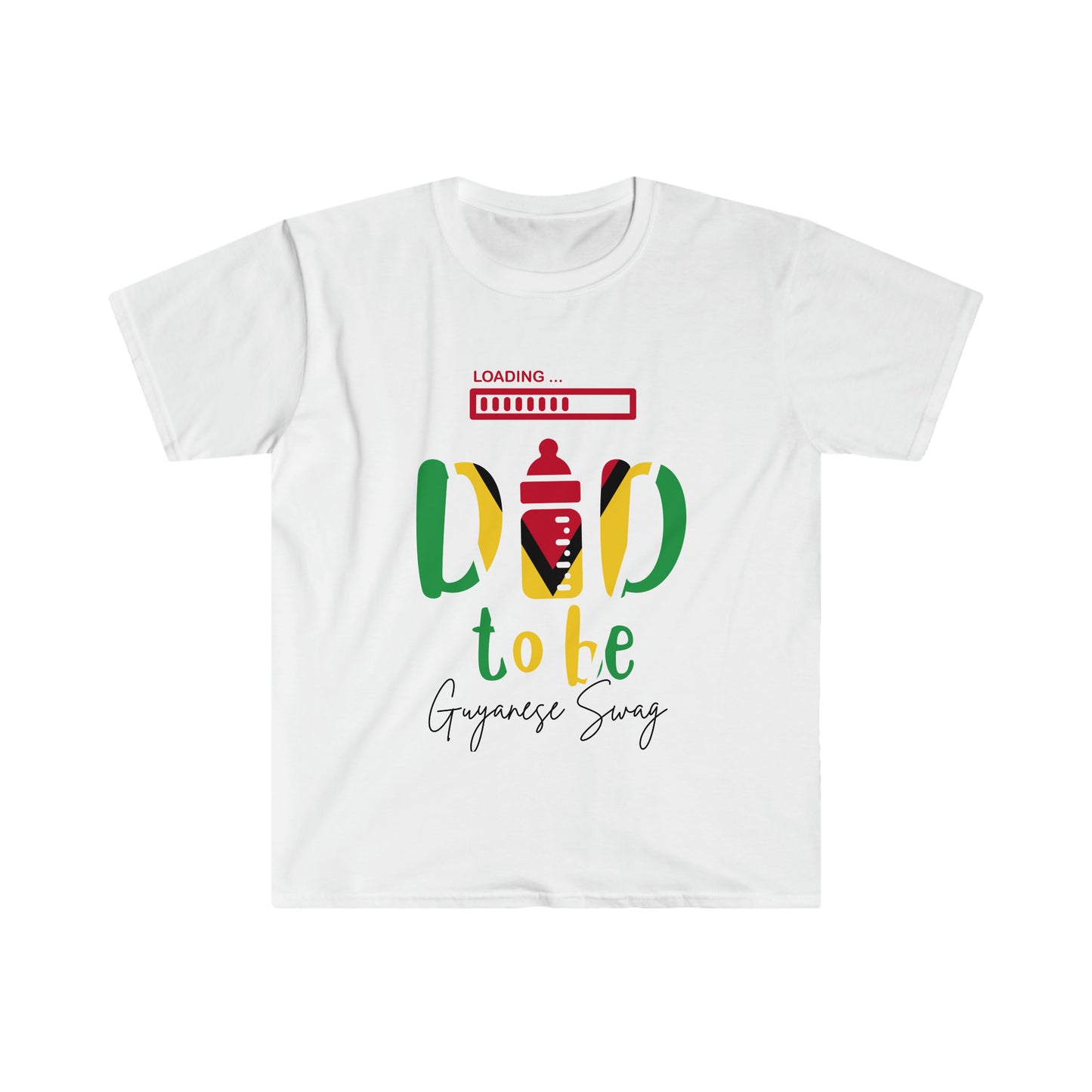 Father's Day Dad To Be Men Soft Style Shirt Sleeve T-Shirt by Guyanese Swag.