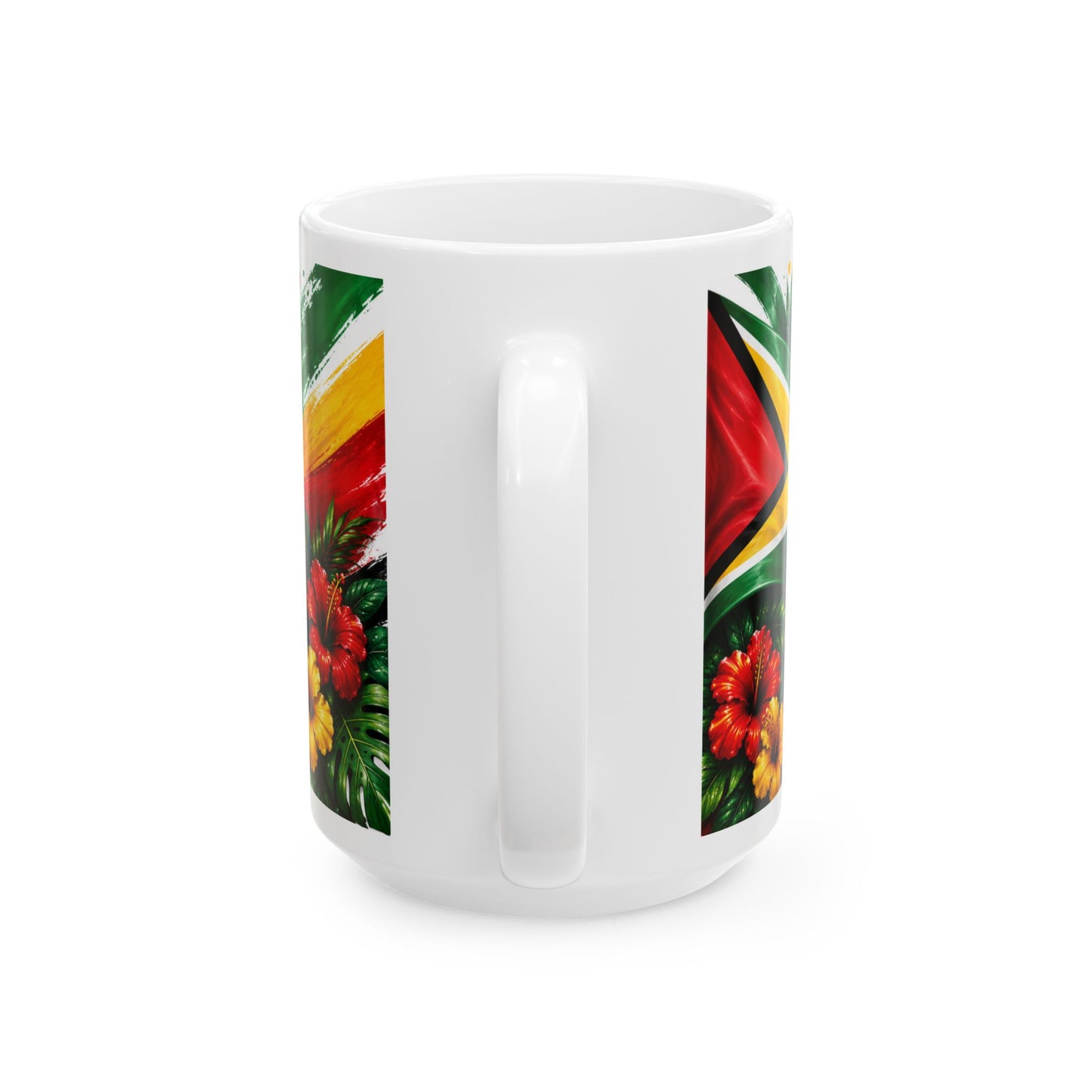 Guyana Flag Tea Mug — "Drinking Tea and Minding My Business" Ceramic Coffee Cup (11oz & 15oz)