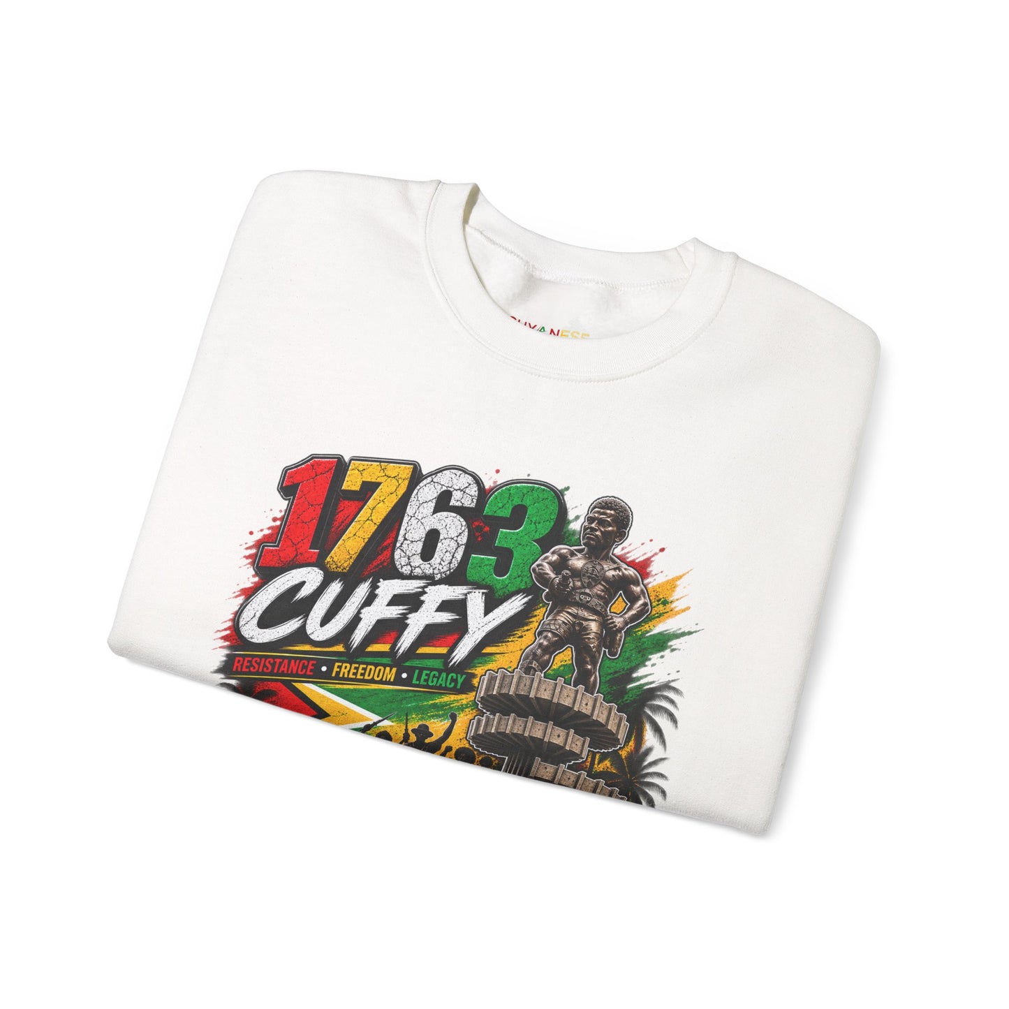 Cuffy 1763 Berbice Rebellion Guyana Crewneck Sweatshirt — Guyanese History Tribute