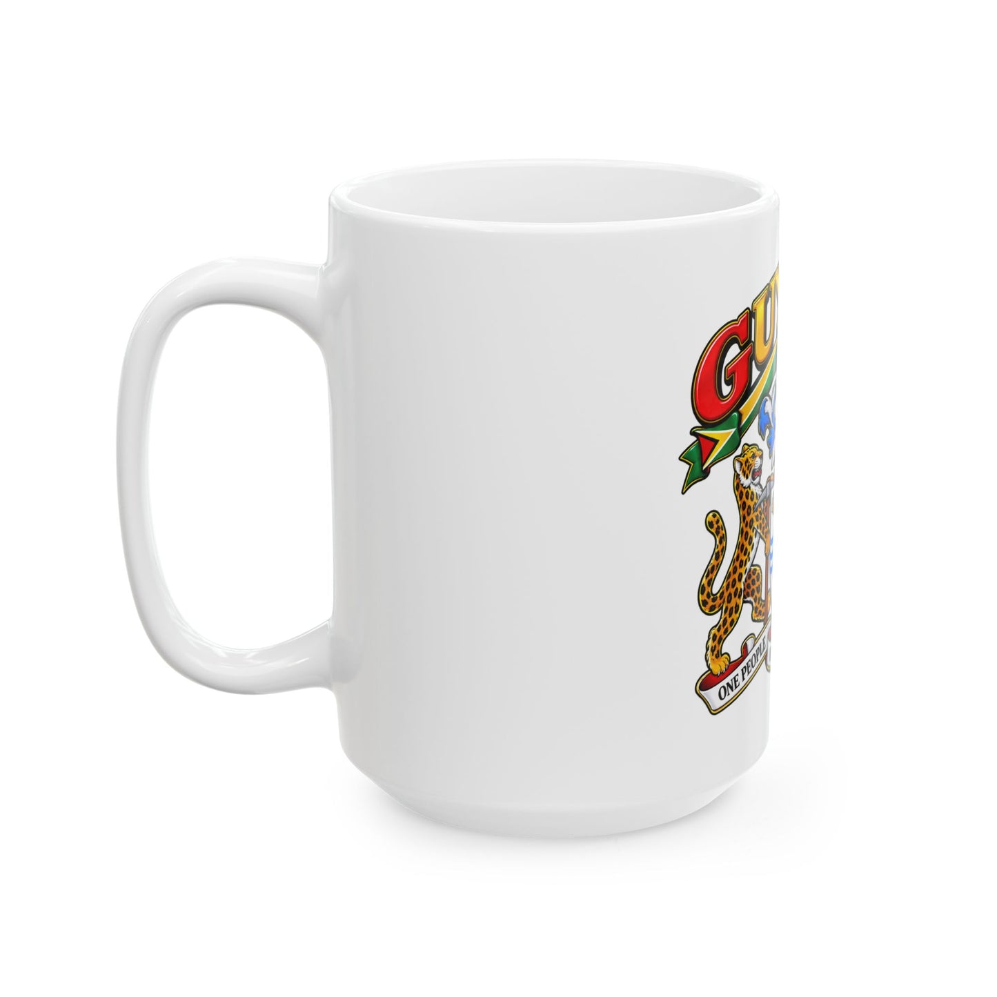 Guyana Coat of Arms Ceramic Mug — Patriotic Guyanese Coffee Cup (11oz & 15oz)