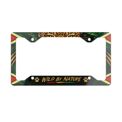 Guyana jaguar Wild by Nature metal license plate frame